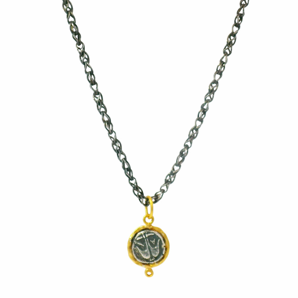 Diamond, Silver & Yellow Gold Pendant - "Helios: God of the Sun"