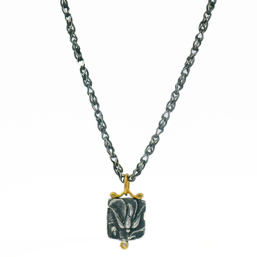 Diamond, Silver & Gold Pendant - "Apollo"
