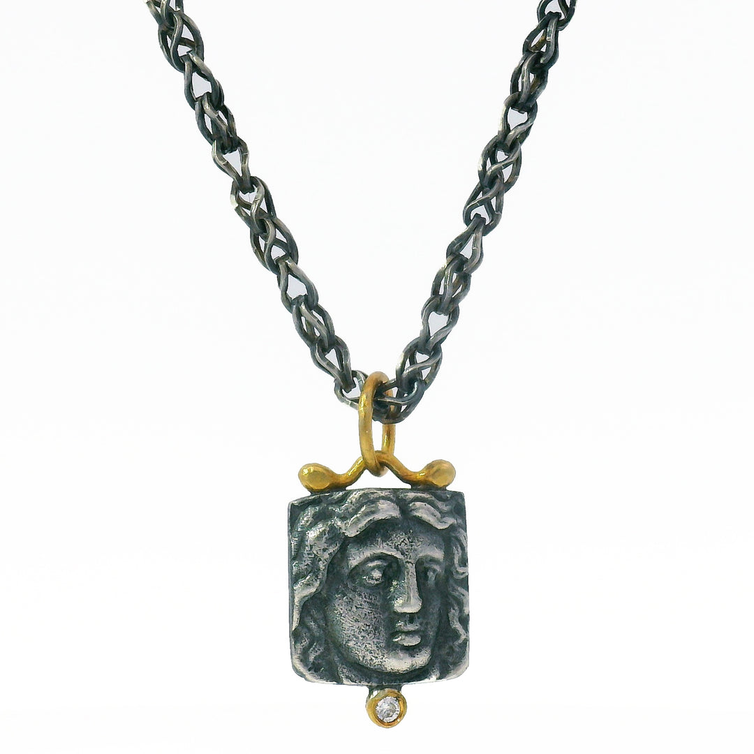 Diamond, Silver & Gold Pendant - "Apollo"