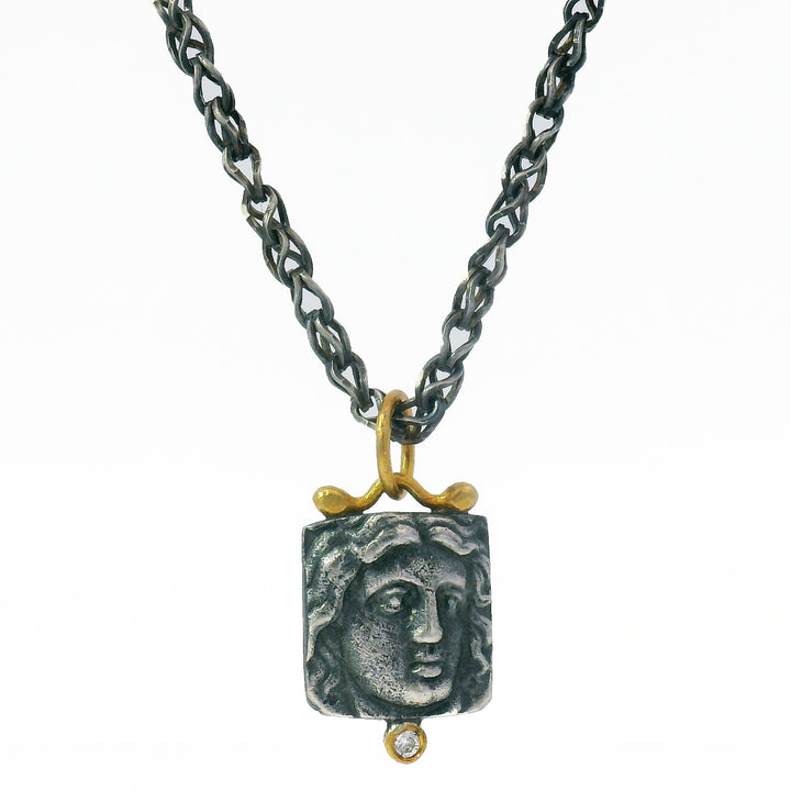 Diamond, Silver & Gold Pendant - "Apollo"