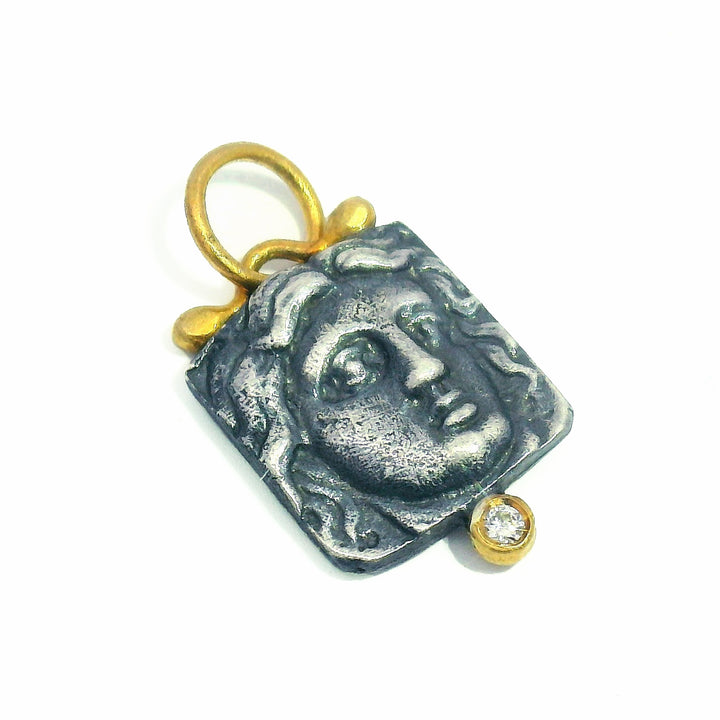 Diamond, Silver & Gold Pendant - "Apollo"