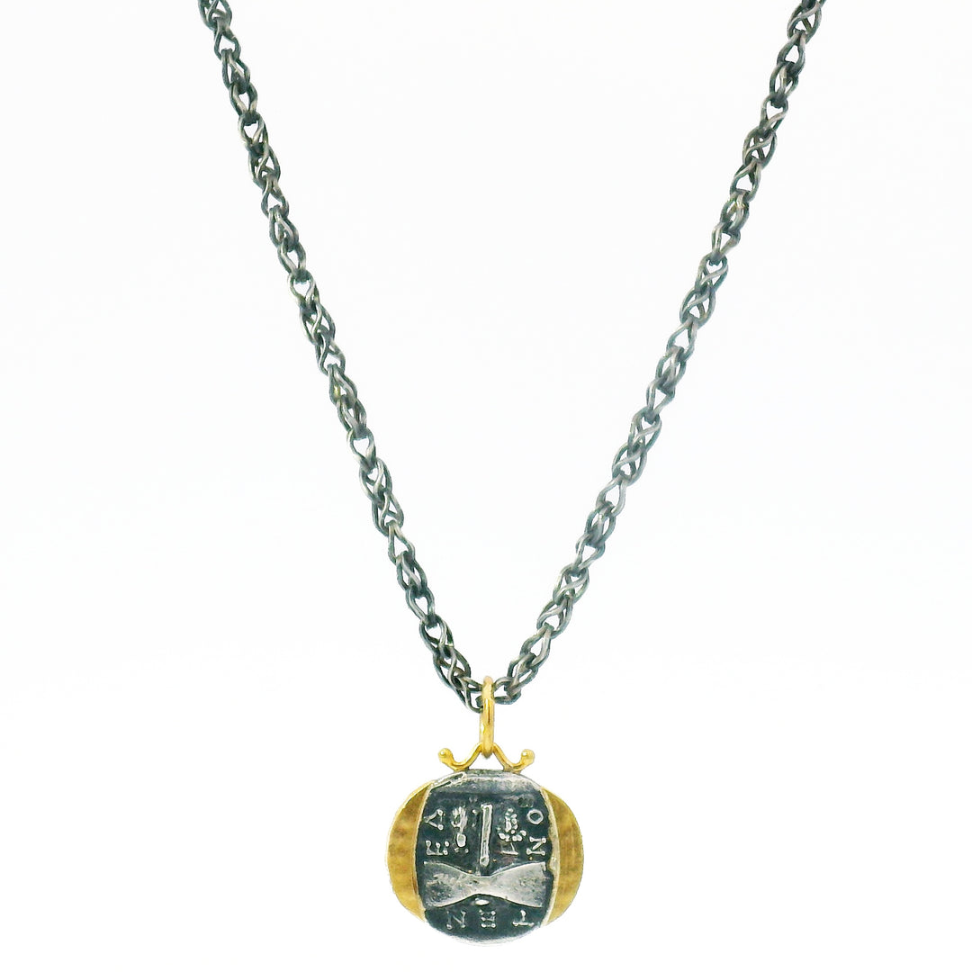 Diamond, Silver & Yellow Gold Janus Pendant - "The Beginning & The End"