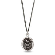 Sterling Silver Crow & Crown Talisman Necklace - "Unbreakable"