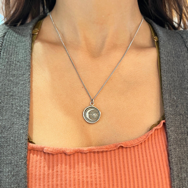 Sterling Silver Moon & Galaxy Talisman Necklace - "Trust the Universe"