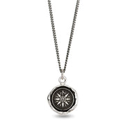 Sterling Silver Compass Talisman Necklace - "Direction"