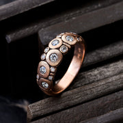 18K Rose Gold Diamond Dome Ring - "Candy"