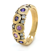 Montana Sapphire & Diamond Domed Ring - "Purple Candy"