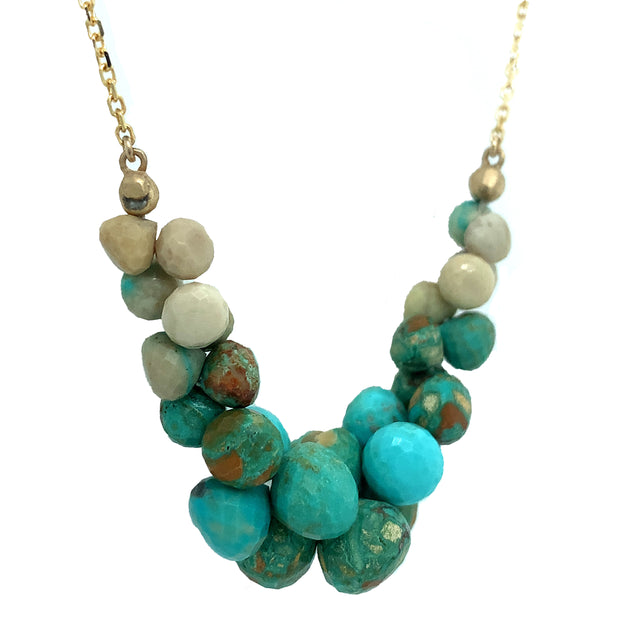 Stumpy Turquoise Briolette Necklace - "Caviar Scoop"