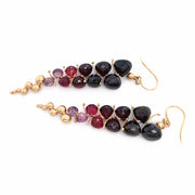 Almandine, Malaya, & Rhodolite Garnet Drop Earrings - "Large Caviar"