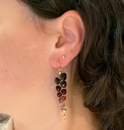 Almandine, Malaya, & Rhodolite Garnet Drop Earrings - "Large Caviar"