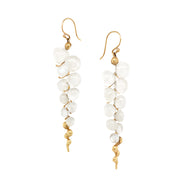 Moonstone & Yellow Gold Earrings - "Large Caviar"