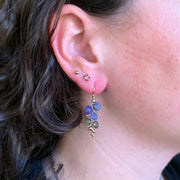 Labradorite & Tanzanite Briolette Drop Earrings - "Small Caviar"