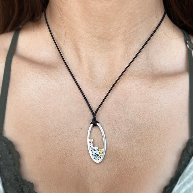 Rainbow Montana Sapphire Bubble Necklace - "In Sunlight After Rain"