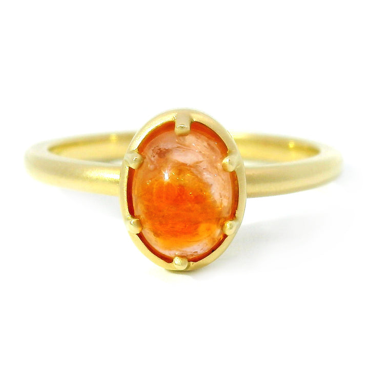 Cabochon Montana Sapphire Solitaire Ring - "Color Crush"