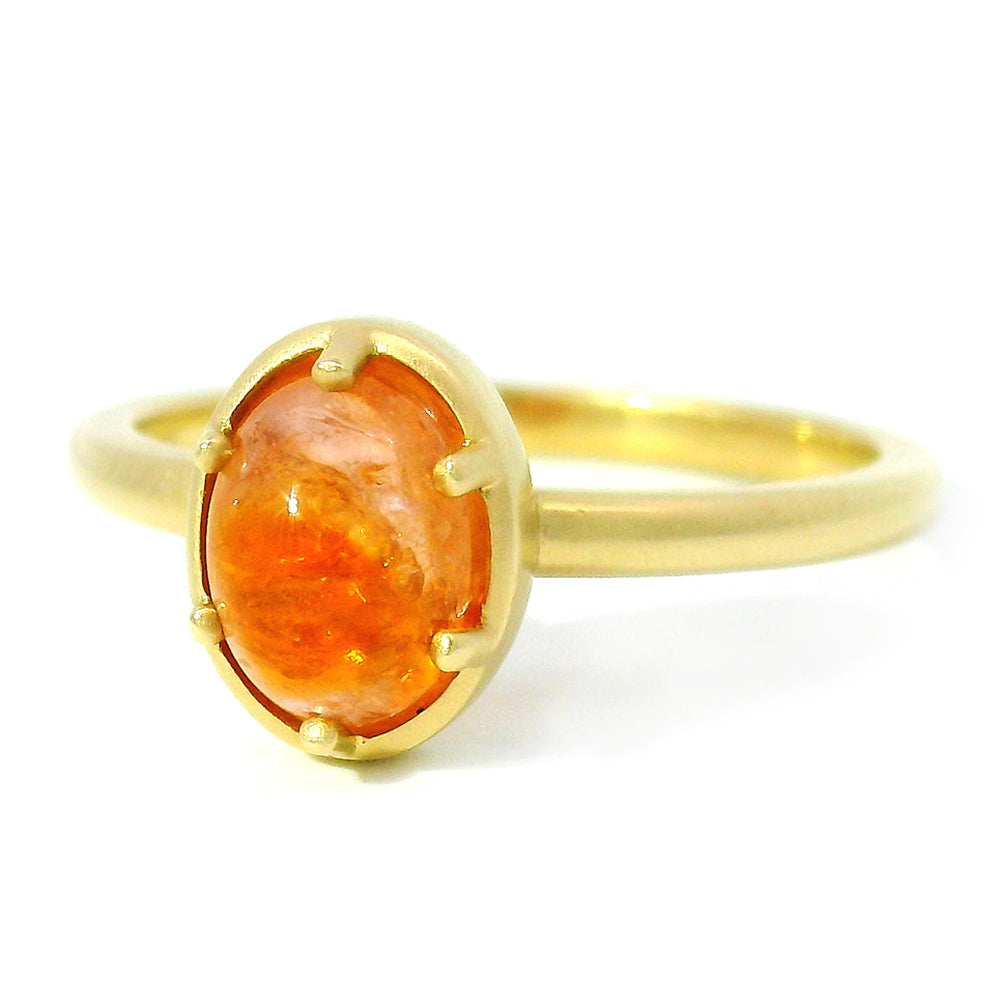 Cabochon Montana Sapphire Solitaire Ring - "Color Crush"