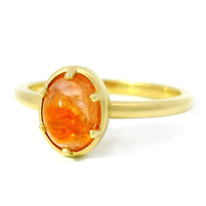 Cabochon Montana Sapphire Solitaire Ring - "Color Crush"