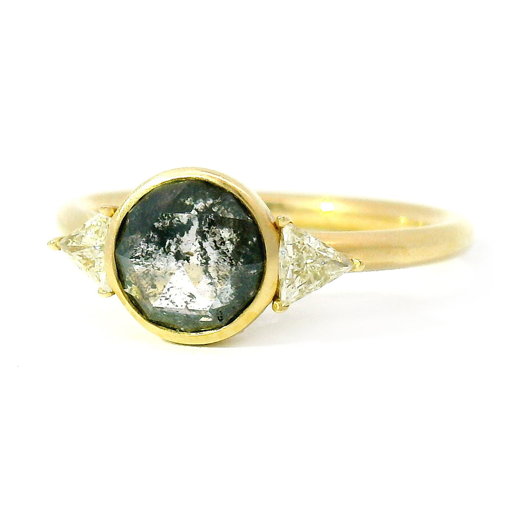 Salt and Pepper Diamond Ring- "Visions of Love"