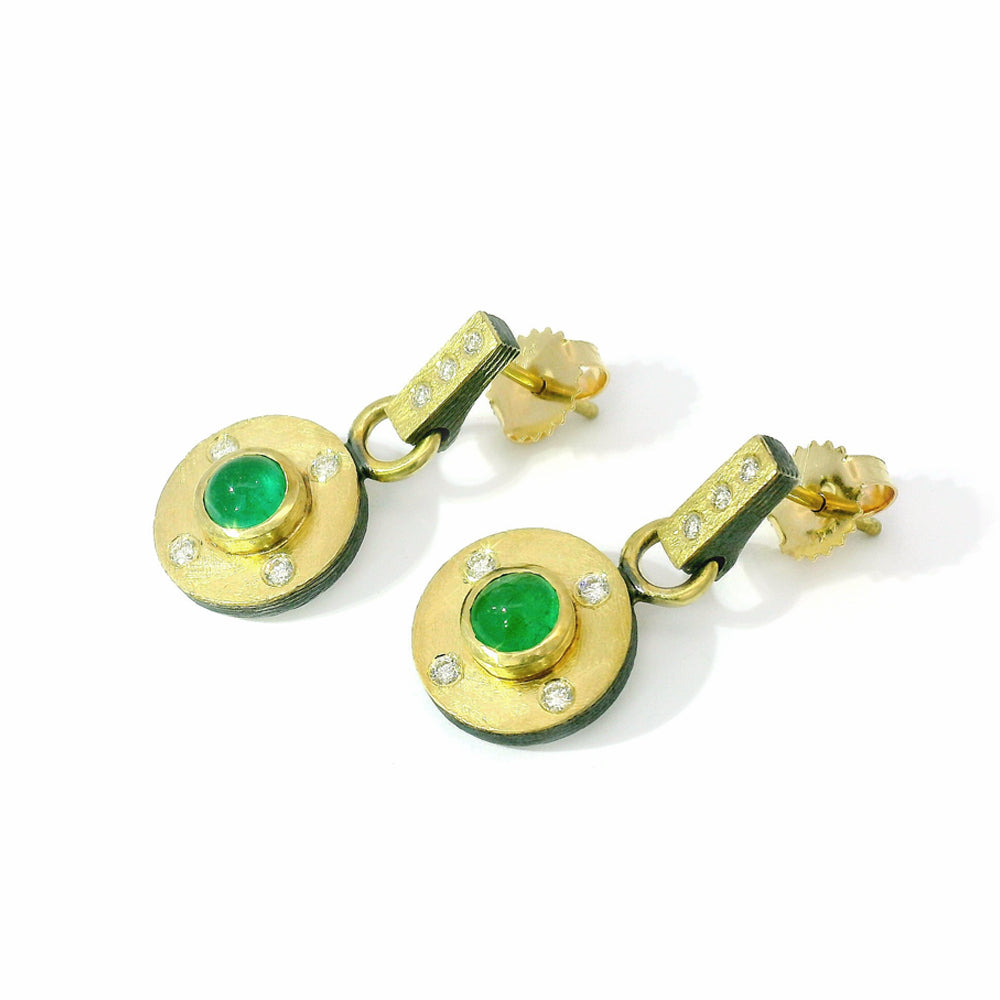 Emerald & Diamond Drop Earrings - "Emerald Porto"