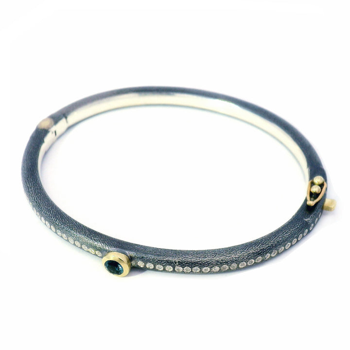 Montana Sapphire & Diamond Bangle Bracelet - "Gypsy Lux"