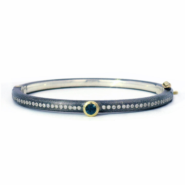Montana Sapphire & Diamond Bangle Bracelet - "Gypsy Lux"
