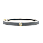 Sterling Silver & Diamond Bangle Bracelet - "Junia"