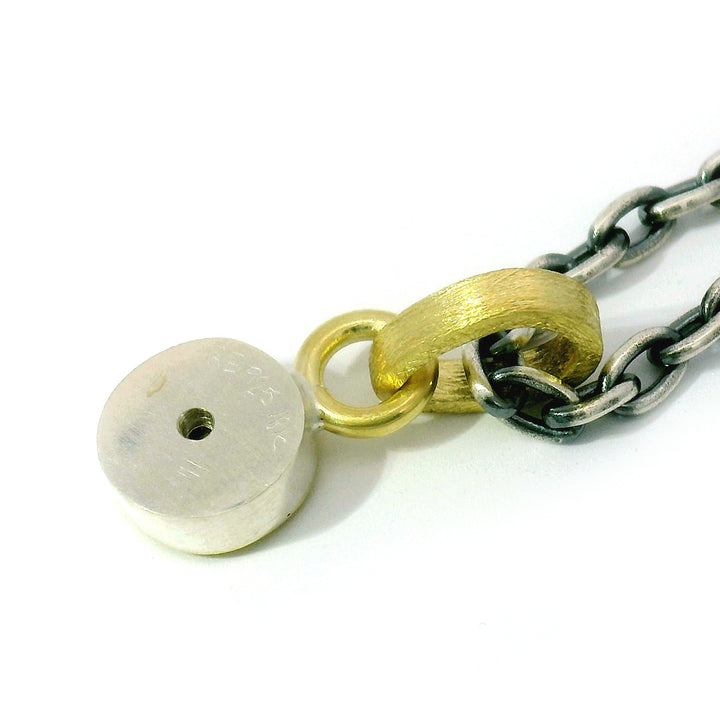 Champagne Diamond Sterling Silver & Yellow Gold Pendant - "Valeri"