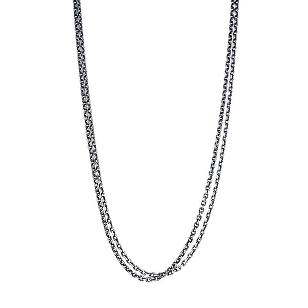 Rene Escobar Sterling Silver & 18K Yellow Gold Double-Strand Cable Chain 