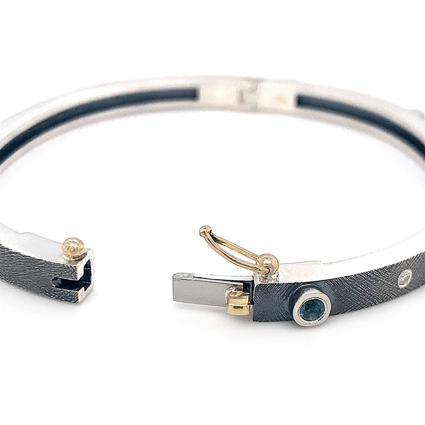 Montana Sapphire and Diamond Bangle Bracelet - "Junia"