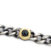 Black Rose Cut Diamond Link Bracelet - "Back in Black"