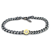 Diamond, Sterling Silver & Yellow Gold Bracelet - "Valeri"