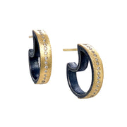 Sterling Silver & 18K Yellow Gold Hoop Earrings - "Mina"