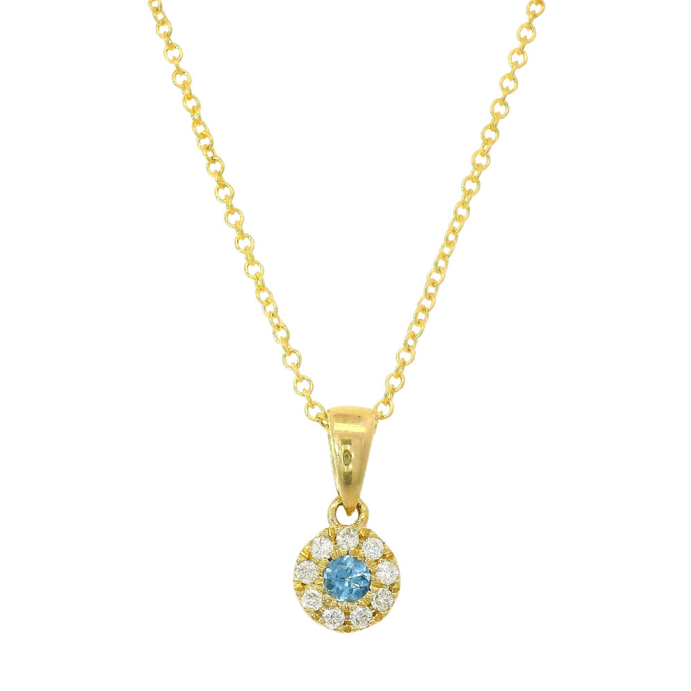 Yogo Sapphire, Diamond & Gold Pendant - "Halo"