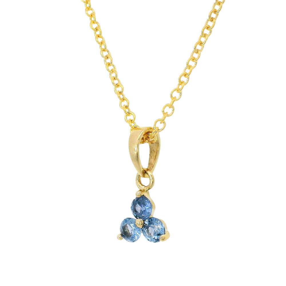 Yogo Sapphire & Gold Pendant - "Trilliant"