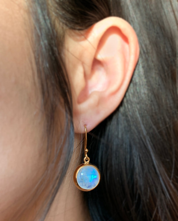 Gold Vermeil Large Moonstone Drop Earrings