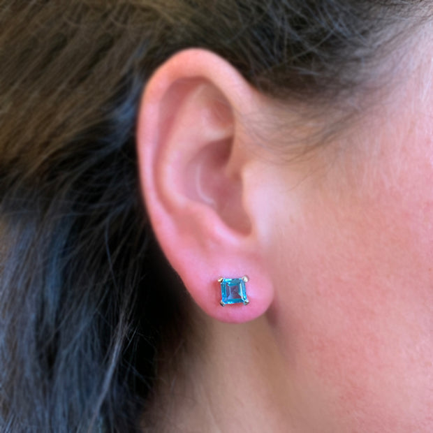 Sterling Silver & Blue Topaz Studs- "Baby Blues"