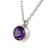 Sterling Silver Amethyst Necklace - "Full Moon"