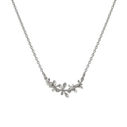 Sterling Silver Floral Necklace - "Sprouting Rosette"