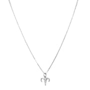 Sterling Silver & Diamond Zodiac Necklace - "Aries"