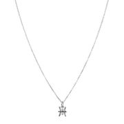 Sterling Silver & Diamond Zodiac Necklace - "Pisces"