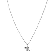 Sterling Silver & Diamond Zodiac Necklace - "Scorpio"