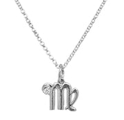 Sterling Silver & Diamond Zodiac Necklace - "Virgo"