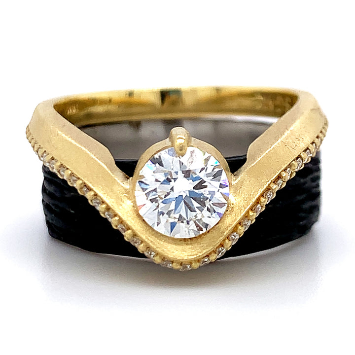 Lab Grown & Natural Diamond Ring - "Graceful Arc"