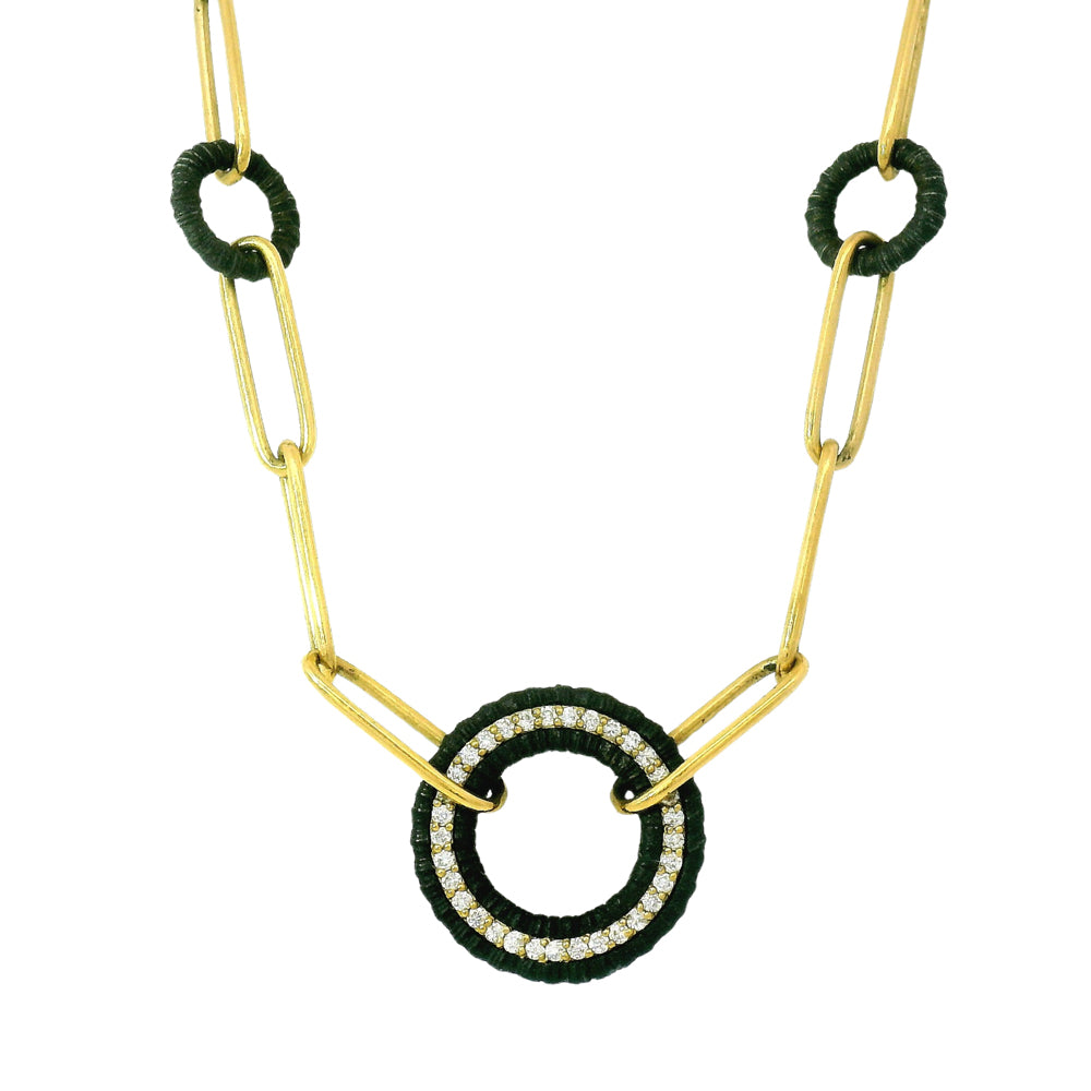 Cobalt Chrome & Diamond Necklace - "Ridge-Wheel"