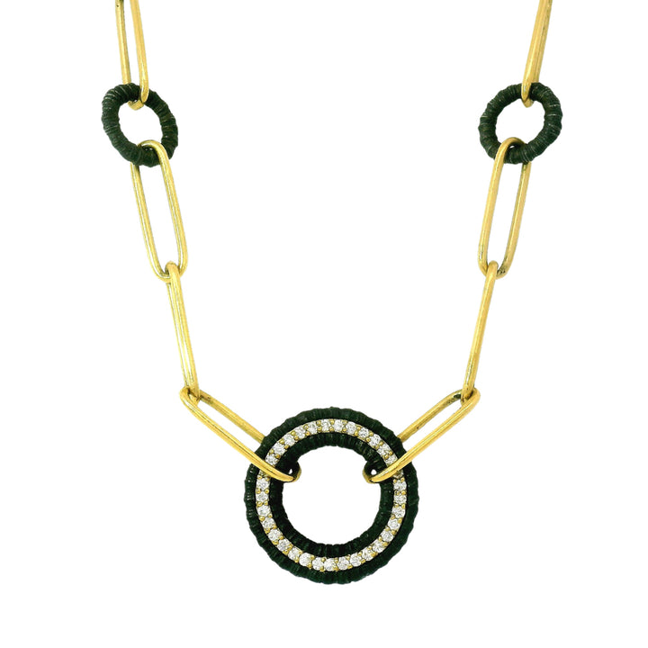 Cobalt Chrome & Diamond Necklace - "Ridge-Wheel"