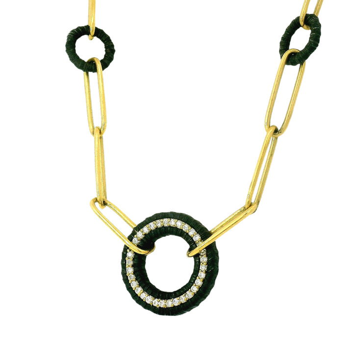 Cobalt Chrome & Diamond Necklace - "Ridge-Wheel"