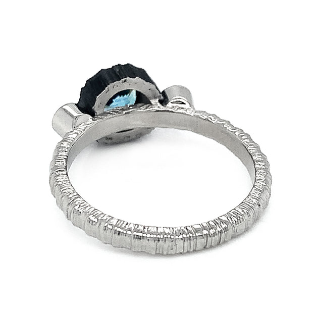 Montana Sapphire & Diamond Ring - "Icy Chroma"