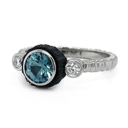 Montana Sapphire & Diamond Ring - "Icy Chroma"