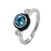 Montana Sapphire & Diamond Ring - "Icy Chroma"