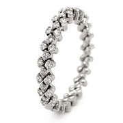 18K White Gold Three Row Expandable Brevetto Diamond Ring