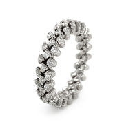 18K White Gold Three Row Expandable Brevetto Diamond Ring